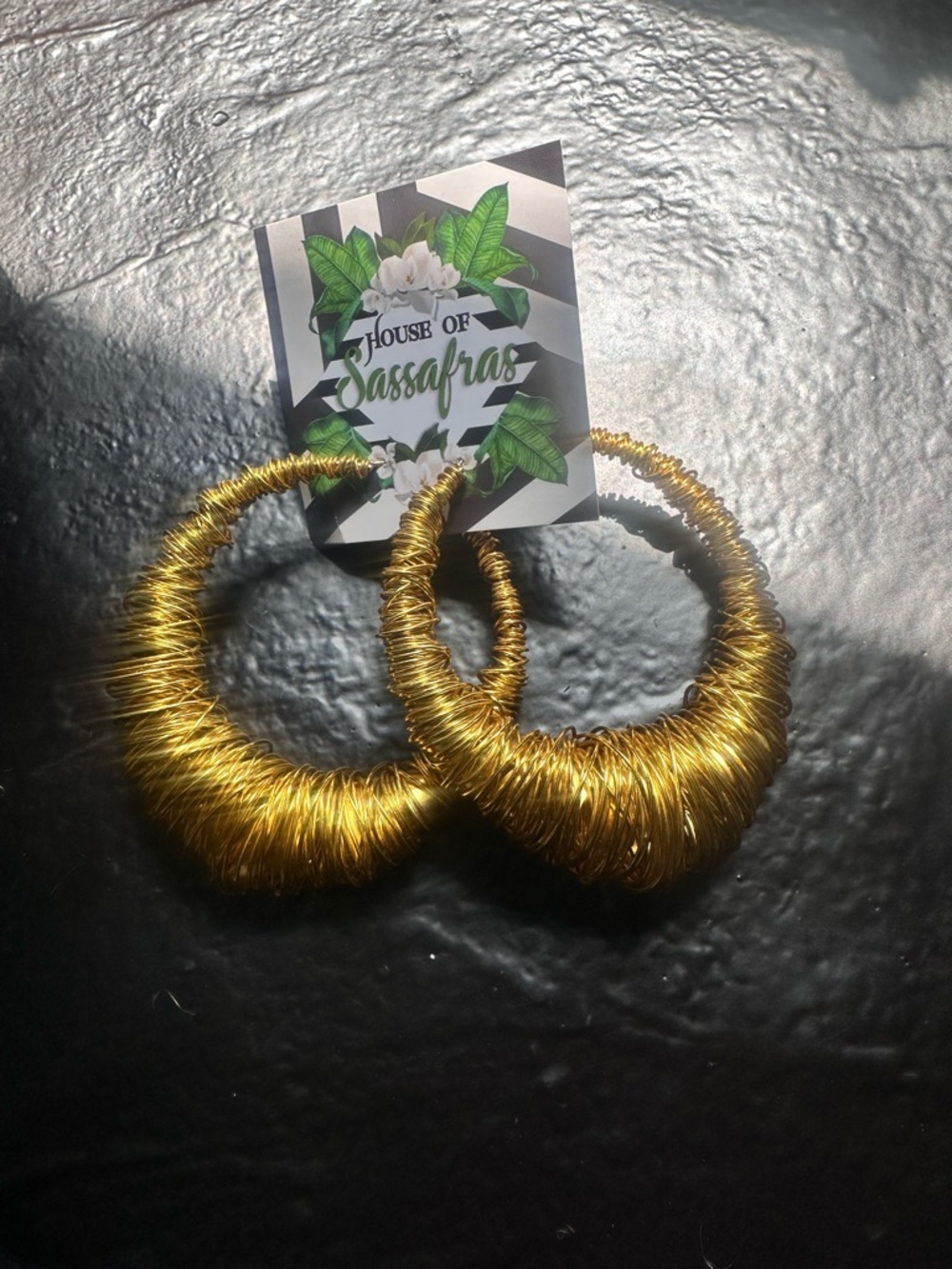 Gold Wrapped Hoop Earrings